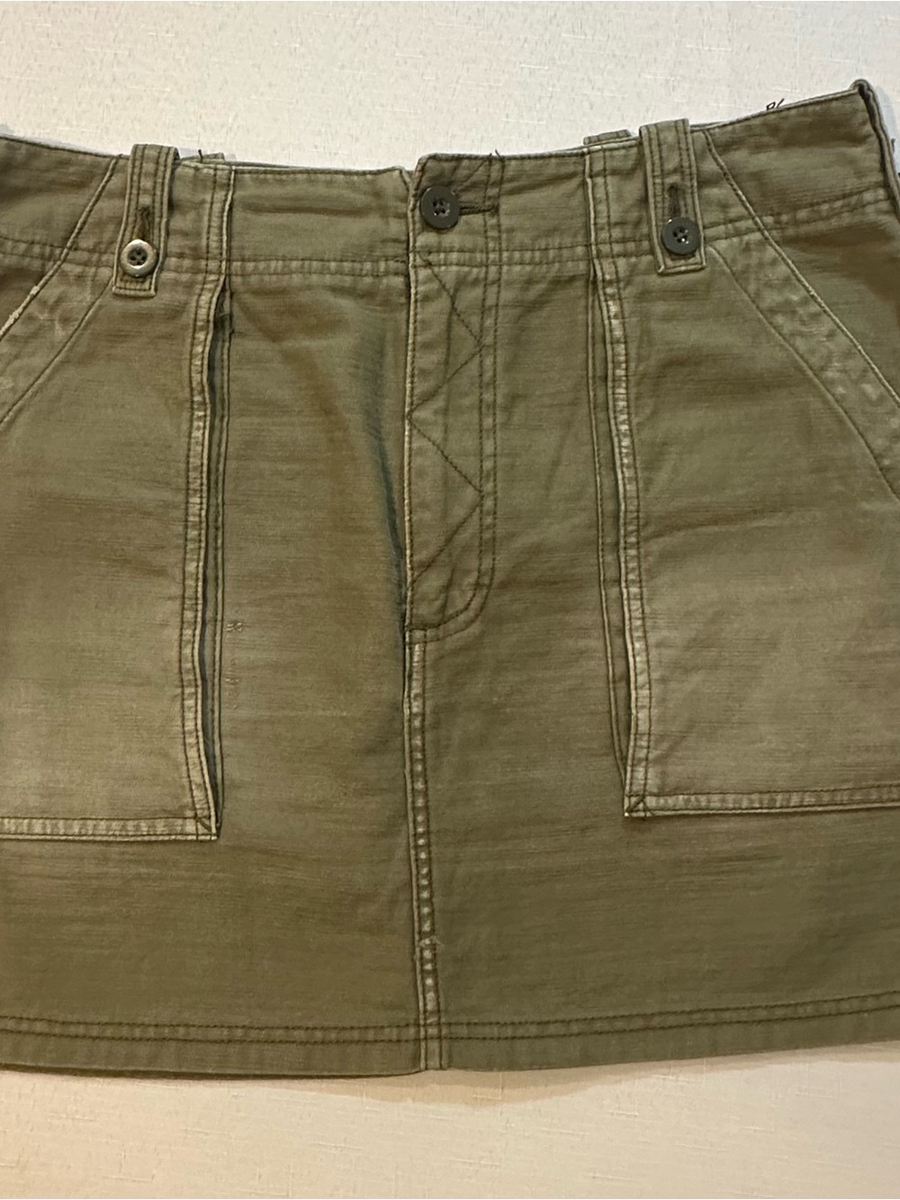 Free People Olive Green Utility Cargo Mini Skirt Size 10